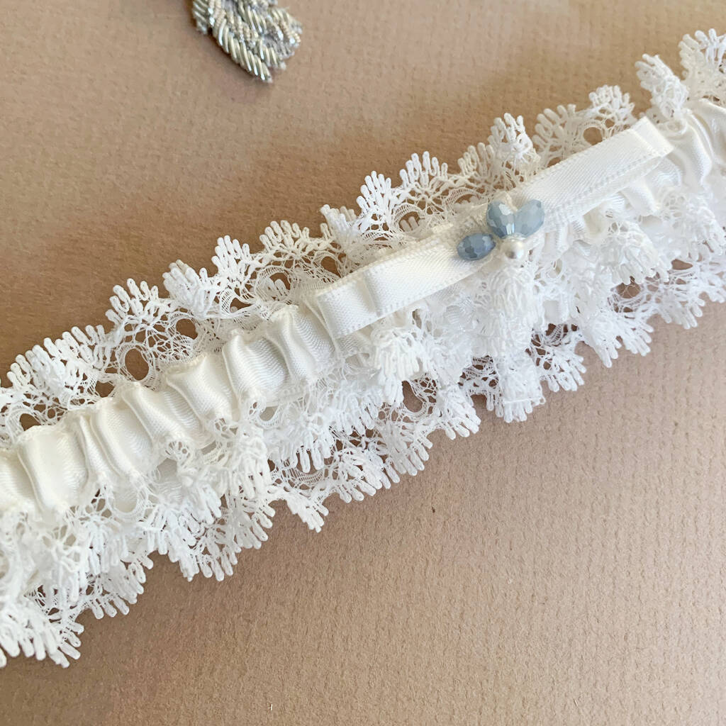Blue Crystal Wedding Garter By Donna Crain