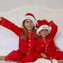 Personalised Matching Red Cotton Classic Christmas Pyjama For Dad And Child, thumbnail 5 of 5