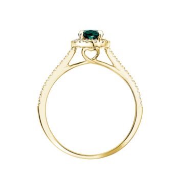 Rosalind Created Emerald And Lab Grown Diamond Ring, 5 of 12