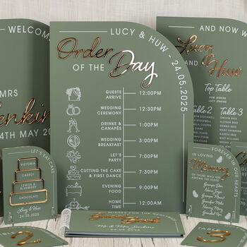Modern Arch Acrylic Wedding Order Of The Day Timeline, 3 of 10