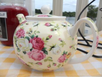 Two Cup Teapot In Rose Design, 3 of 7