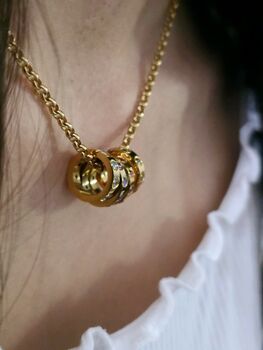 Birthstone Gem Ring Stacker Necklace, 2 of 7