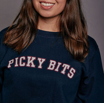 Picky Bits Varsity Slogan Christmas Sweatshirt, 3 of 7
