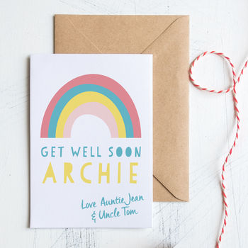 Personalised Get Well Soon Rainbow Card By Small Dots