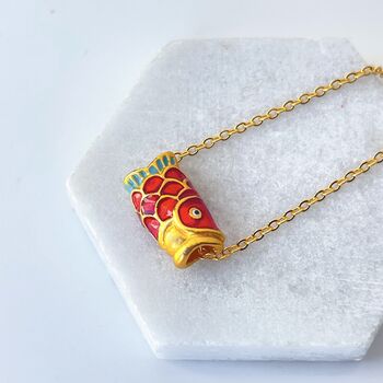 Koi Fish Enamel Necklace, 5 of 5