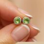 Sterling Silver Peridot Stud Earrings, thumbnail 1 of 8