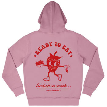 Ready To Eat Strawberry Unisex Graphic Hoodie In Purple, 2 of 2