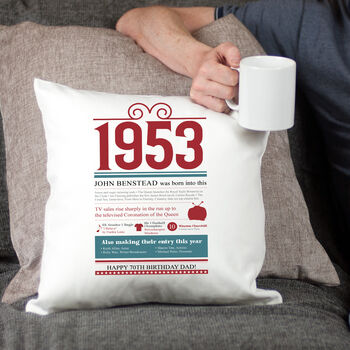 Personalised 70th Birthday Gift Cushion, 6 of 6