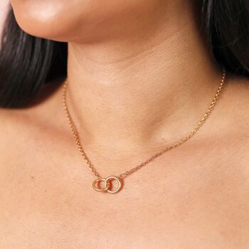 Stainless Steel Interlocking Circles Pendant Necklace, 3 of 4