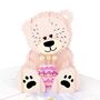 Pop Up 3D Pink Birthday Bear Card, thumbnail 4 of 4