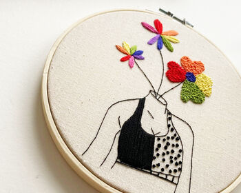 Rainbow Female Embroidery Kit, 8 of 9