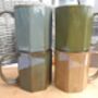 Set Of Four Assorted Reactive Glaze Hexi Mugs In Earth Tones, thumbnail 4 of 12