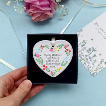 Personalised Mother's Day Floral Heart Decoration, 7 of 7