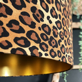 Leopard Print Lampshades With Gold Lining, 2 of 10