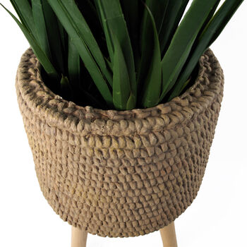 Seagrass Style Composite Planter With Stand, 5 of 10