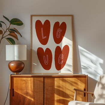 Love Hearts Wall Art, Colourful Hearts Poster, 7 of 8