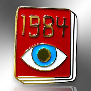George Orwell 1984 Book Enamel Lapel Pin, Brooch Badge Gift For Book Lovers, 3 of 8