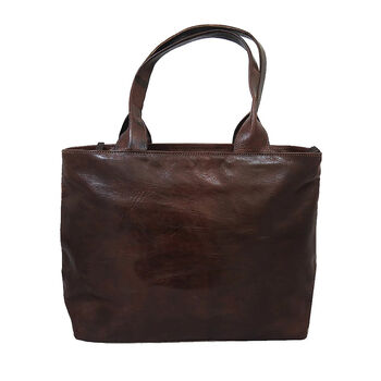 Large Leather Tote In Two Tones Of Brown, 2 of 4