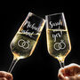 Pair Of Engagement Proposal Glass Champagne Flutes, thumbnail 4 of 5