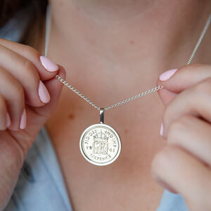 Lucky Sixpence Year Coin Necklace 1928 