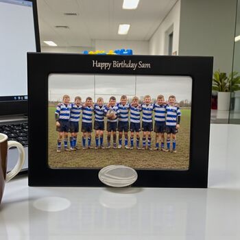 Personalised Rugby Ball Photo Frame, 6 of 8