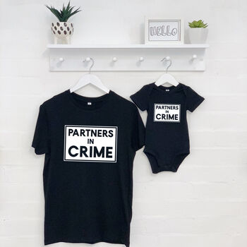 Partners In Crime Father And Child T Shirt Set, 2 of 3