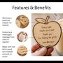 Personalised Thank You Teacher Apple Drinks Coaster – Teacher Appreciation Gift, thumbnail 3 of 4