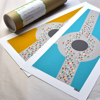 Peloton Roundabout Cycling Art Poster, 9 of 9