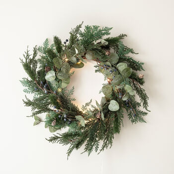Frosted Berry And Pinecone Artificial Christmas Wreath, 2 of 5