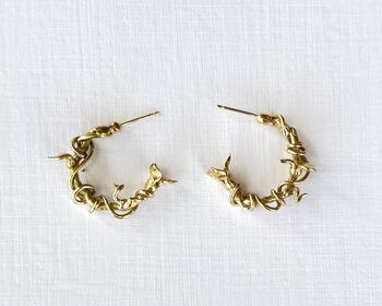 Twisted Vine Hoop Earrings, 3 of 3