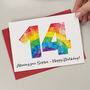 Rainbow Age Personalised Birthday Card, thumbnail 2 of 3