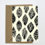 African Shield Linocut Art Birthday Thank You Card, thumbnail 2 of 2