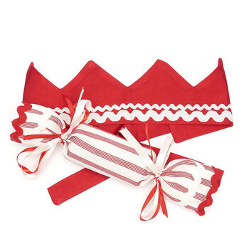 'Candy Cane' Reusable Christmas Cracker And Crown, 5 of 10