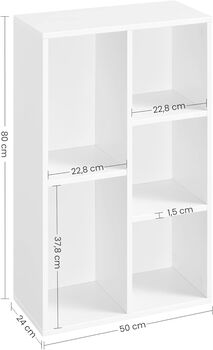 Bookcase Floor Standing Storage Unit Wooden Bookshelf, 8 of 12