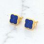 The Lucky Clover Lapis Lazuli Stud Earrings, thumbnail 1 of 6