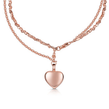 Rope Chain Heart Urn Ashes Bracelet Rose Gold Plate, 4 of 7