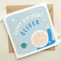 Personalised Birthday Card With Child's Name: Space / Astronaut Design, thumbnail 3 of 5