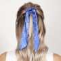 100% Silk Scarf Scrunchie Abstract Blue, thumbnail 2 of 2