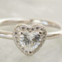 Solitaire Diamanté Heart Ring, thumbnail 2 of 2
