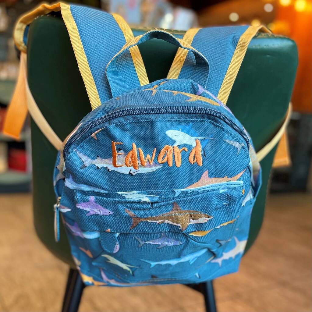 Personalised Shark Kids Backpack, 1 of 2