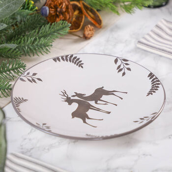 Winter Stag Stoneware Dinner Plates, 3 of 7