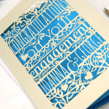 Personalised Papercut Floral Engagement Card, 3 of 8