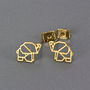 Geometric Origami Elephant Stud Earrings, thumbnail 2 of 9