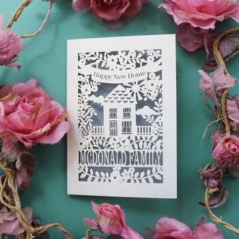 Personalised Papercut Happy New Home Card, 7 of 9