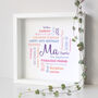 Personalised 60th Birthday Word Art Gift For Her, thumbnail 1 of 9