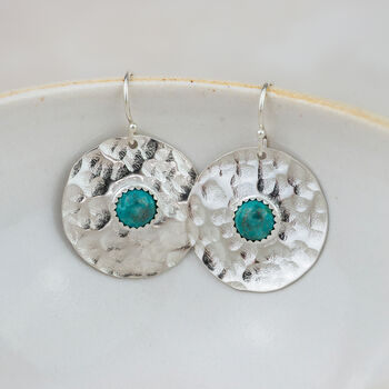 Sterling Silver Semi Precious Shield Earrings, 10 of 12
