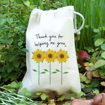 Sunflowers Teacher Gift Bag With Sunflower Seeds, 2 of 2