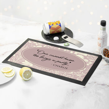 Personalised Classic Floral Quote Bar Mat, 2 of 10