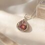 Silver Pink Tourmaline Gemstone Crystal Necklace, thumbnail 1 of 3
