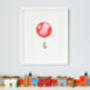 Personalised Children's Bright Red Balloon Print, thumbnail 2 of 10